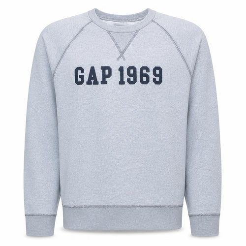 Gap Men's Grey 1969 Logo Sweatshirt Medium Crew Neck Pullover