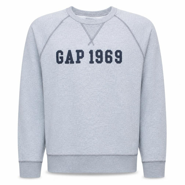 Gap Men's Grey 1969 Logo Sweatshirt Medium Crew Neck Pullover
