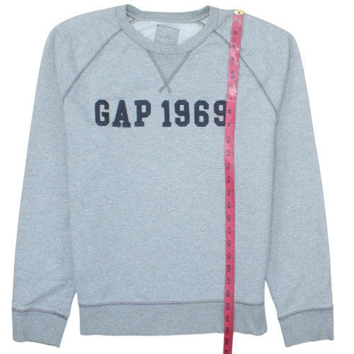 GAP Men's Grey 1969 Logo Sweatshirt Medium Crew Neck Pullover