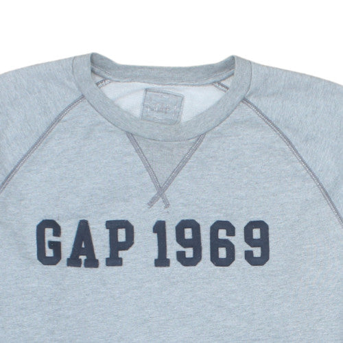 GAP Men's Grey 1969 Logo Sweatshirt Medium Crew Neck Pullover