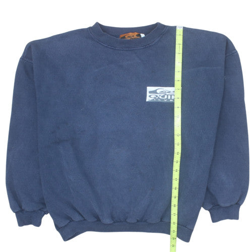 Quiksilver Mens Blue Pullover Fleece Sweatshirt M Retro Logo