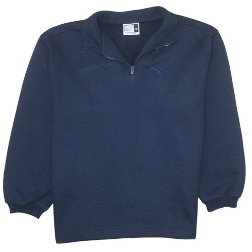 Puma Teens Blue 1/4 Zip Fleece Pullover Sweatshirt Size 16