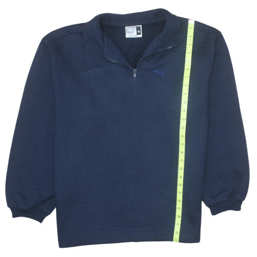 Puma Teens Blue 1/4 Zip Fleece Pullover Sweatshirt Size 16