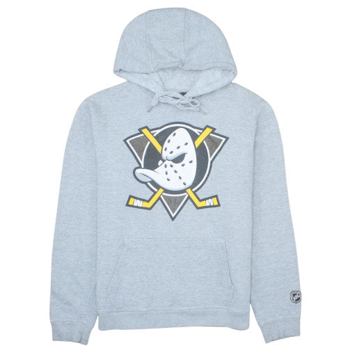 NHL Men's Grey Pullover Hoodie Size L Sports Fleece Sweatshirt