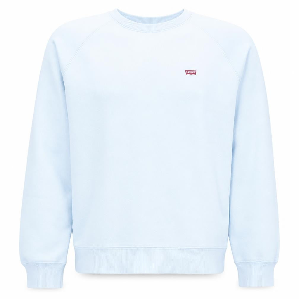 Front view of Levi's Men's White XS Crew Neck Pullover Sweatshirt