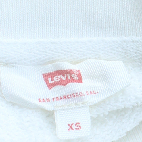 Levi's Men's White XS Crew Neck Pullover Sweatshirt