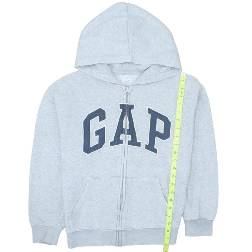 GAP Teens Grey Full Zip Hoodie L Logo Fleece Sweatshirt
