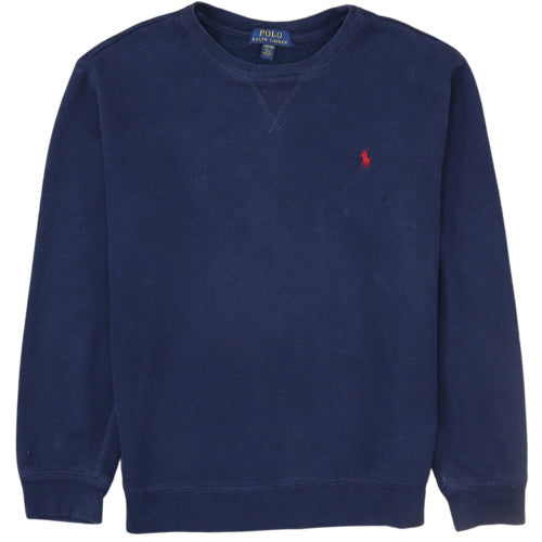 Ralph Lauren Teens Blue Pullover Sweatshirt L Logo Crew Neck