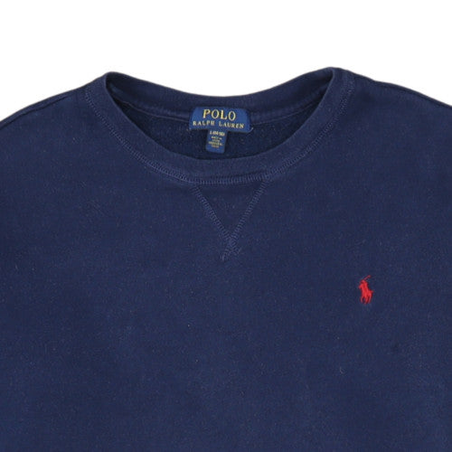 Ralph Lauren Teens Blue Pullover Sweatshirt L Logo Crew Neck