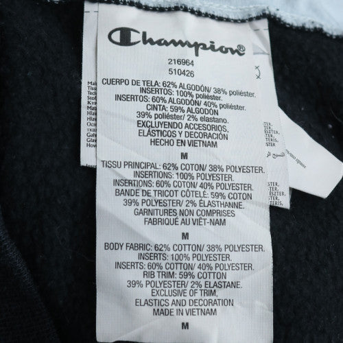 Champion Men's Black Medium Full Zip Hoodie Sweatshirt