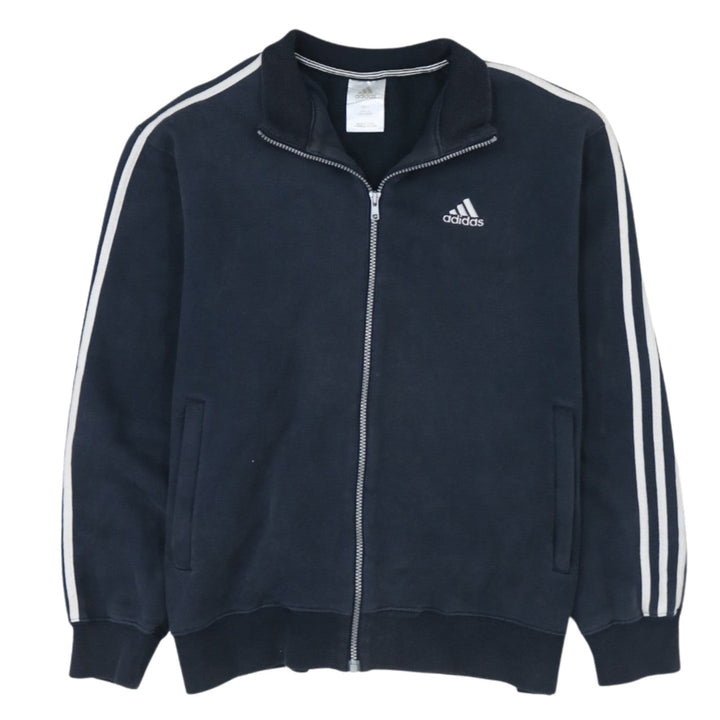 adidas Men's Blue Full Zip Sweatshirt L Sports Retro Track Top