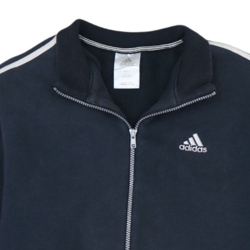 adidas Men's Blue Full Zip Sweatshirt L Sports Retro Track Top