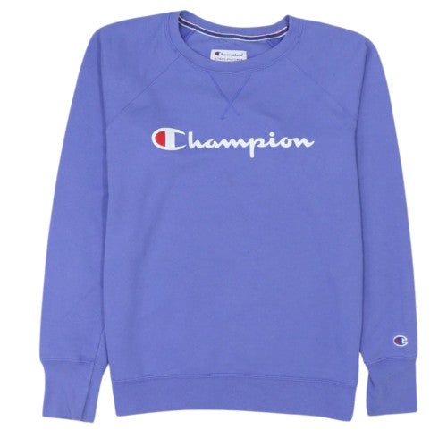 Champion Men's Blue L Pullover Crew Neck Logo Sweatshirt