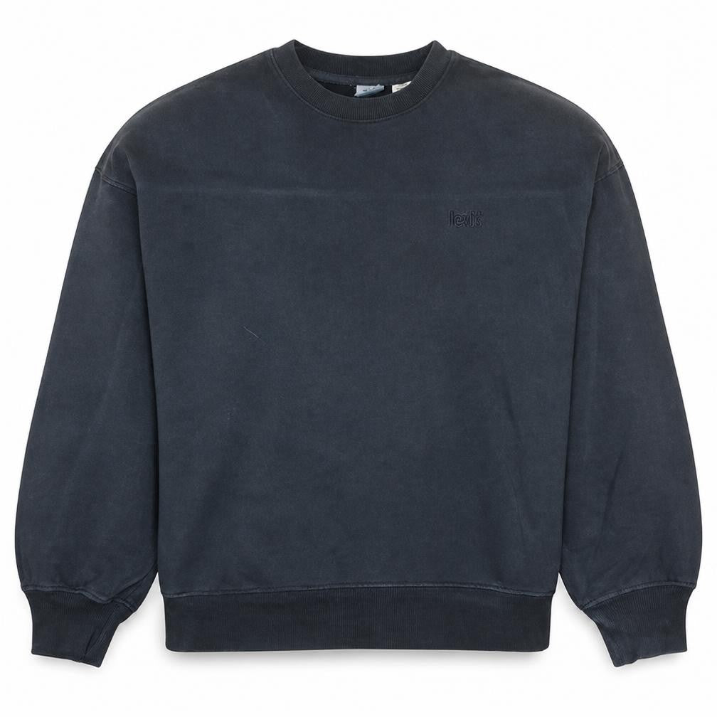 Front view of Levi's men’s black crew neck pullover sweatshirt l regular fit