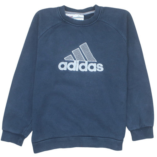 Adidas Boys Navy Blue Crew Neck Pullover Sweatshirt Size 152 (12 Years)