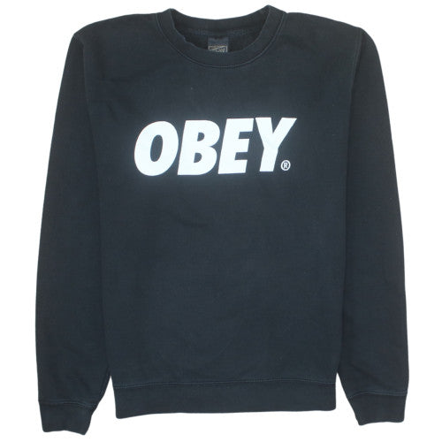 Obey Men's Black Pullover Crew Neck Sweatshirt Size S