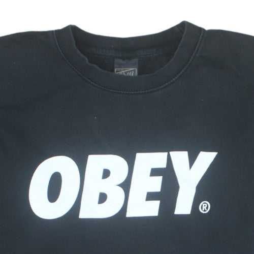 Obey Men's Black Pullover Crew Neck Sweatshirt Size S