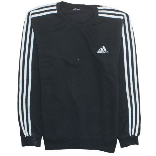 Adidas Mens Black Crew Neck Pullover Sweatshirt Size M