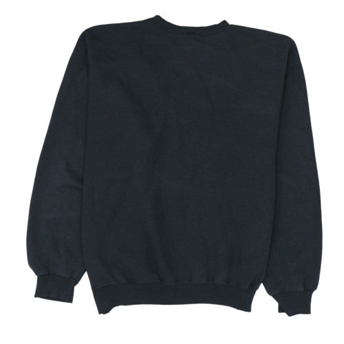 Champion Men Black Crew Neck Pullover Sweatshirt L Regular Fit