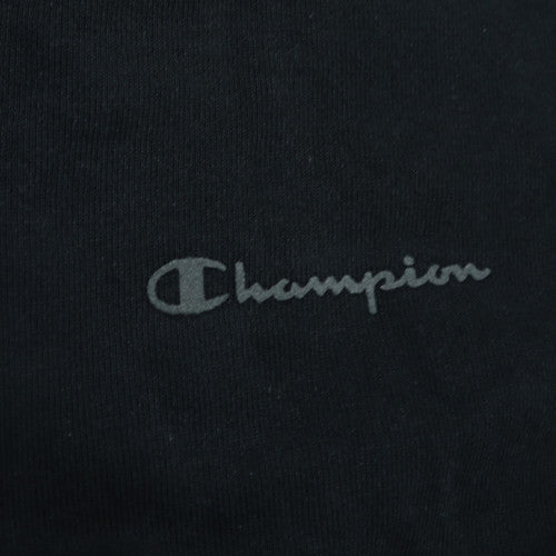 Champion Men Black Crew Neck Pullover Sweatshirt L Regular Fit