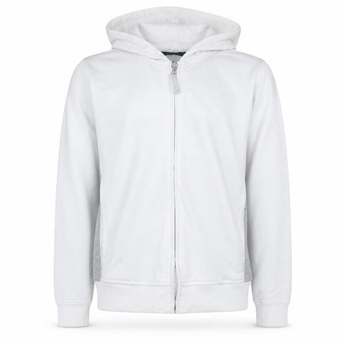 Gap Men's White Full Zip Hoodie S Regular Cotton Stretch