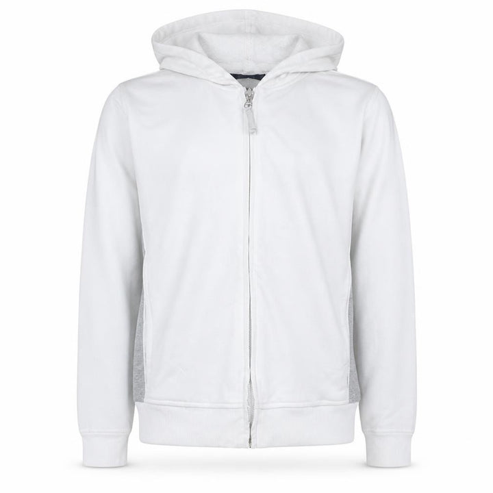 Gap Men's White Full Zip Hoodie S Regular Cotton Stretch