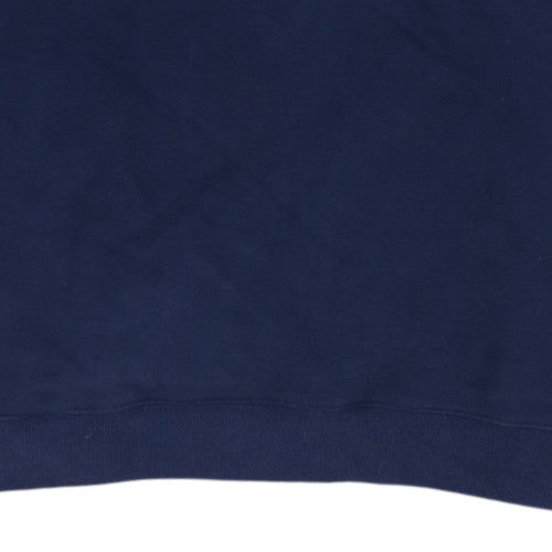 FILA Mens Blue Large Pullover Fleece Sweatshirt Logo Crew Neck