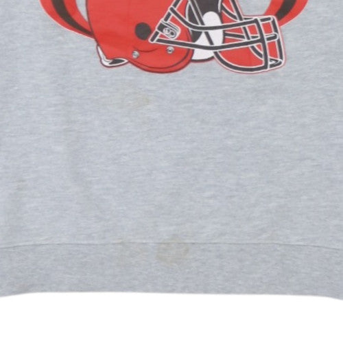 NFL Team Apparel Mens Grey Cleveland Browns Pullover Sweatshirt M