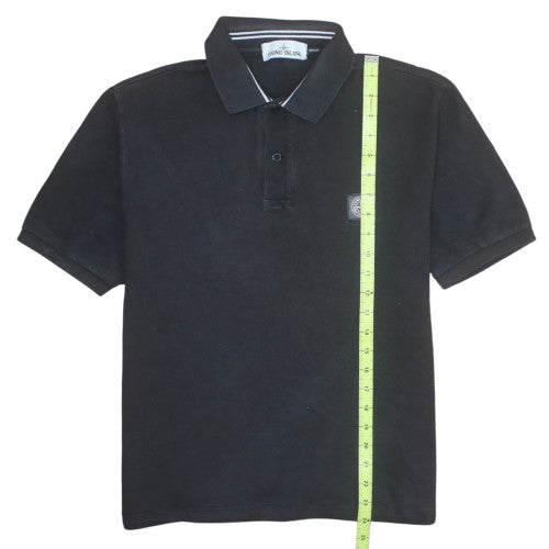 Stone Island Men’s Black Regular Fit Cotton Polo Shirt M