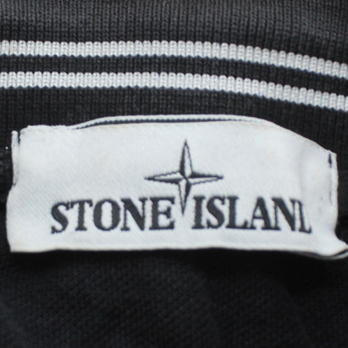 Stone Island Men’s Black Regular Fit Cotton Polo Shirt M