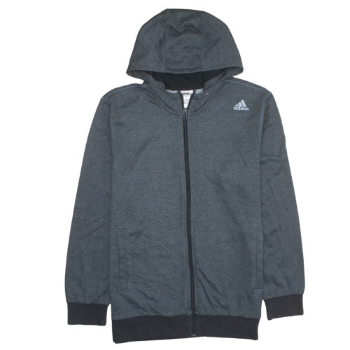 Adidas Mens Grey Full Zip Hoodie L Regular Fit Sportswear