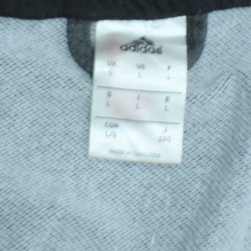 Adidas Mens Grey Full Zip Hoodie L Regular Fit Sportswear