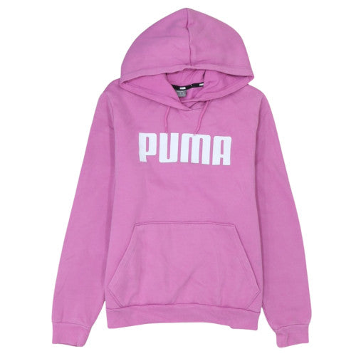 Puma Women Pink Pullover Hoodie XL Logo Cotton Sweatshirt