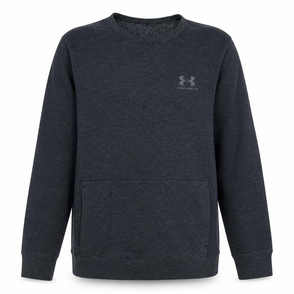 Front view of Under Armour Men's Black Large Pullover Fleece Sweatshirt