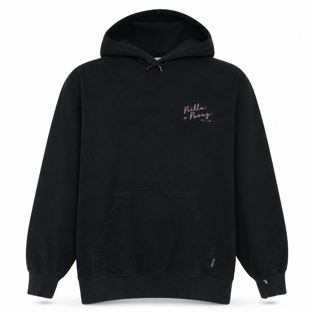 Billabong Mens Black Pullover Hoodie L Graphic Logo Surf Fleece