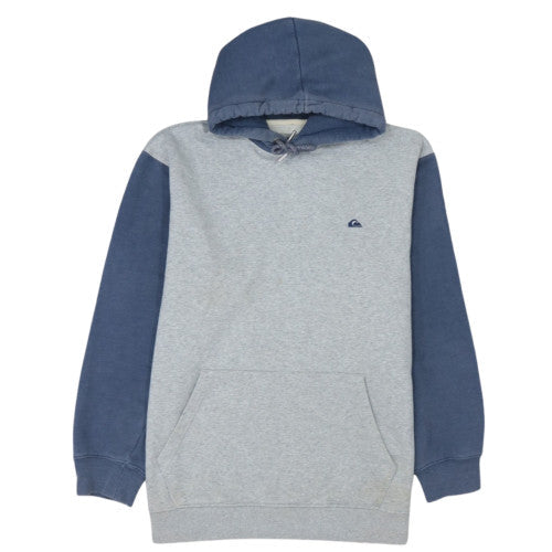 Quiksilver Men's Grey & Blue Pullover Hoodie XL Cotton Blend