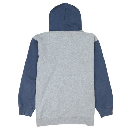 Quiksilver Men's Grey & Blue Pullover Hoodie XL Cotton Blend