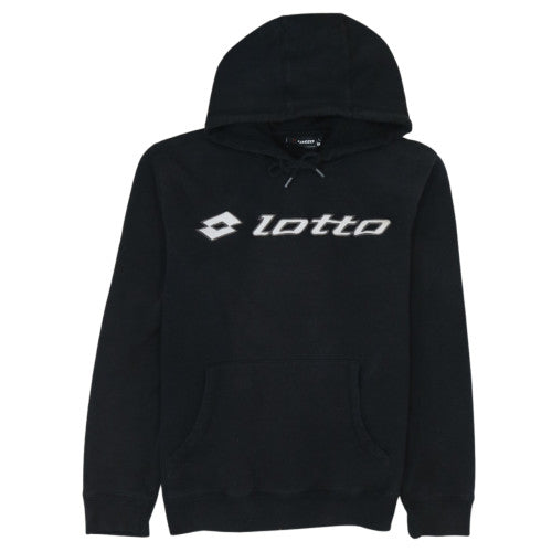 Lotto Men's Black Pullover Hoodie Size L Sports Fleece Sweatshirt