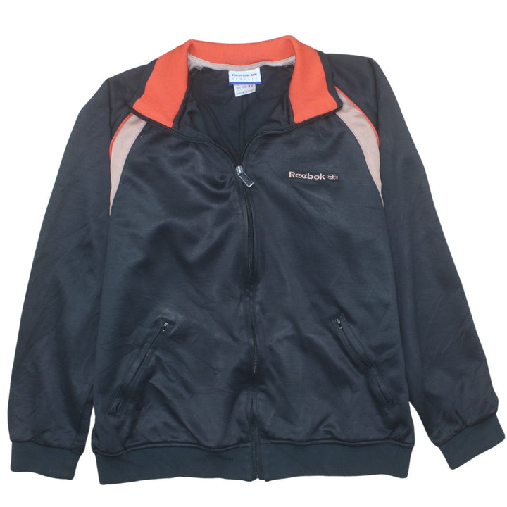 Reebok Men’s Black Track Jacket L Colourblock Retro Full Zip