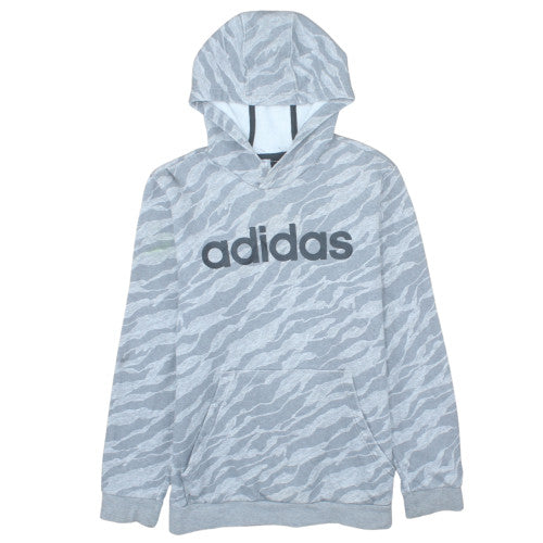 adidas Men's Grey Animal Print Pullover Hoodie XL Regular Fit