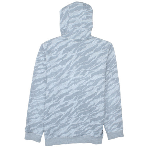 adidas Men's Grey Animal Print Pullover Hoodie XL Regular Fit