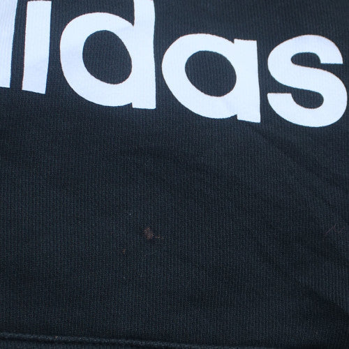 adidas Mens Black 2XL Pullover Hoodie with Logo Print