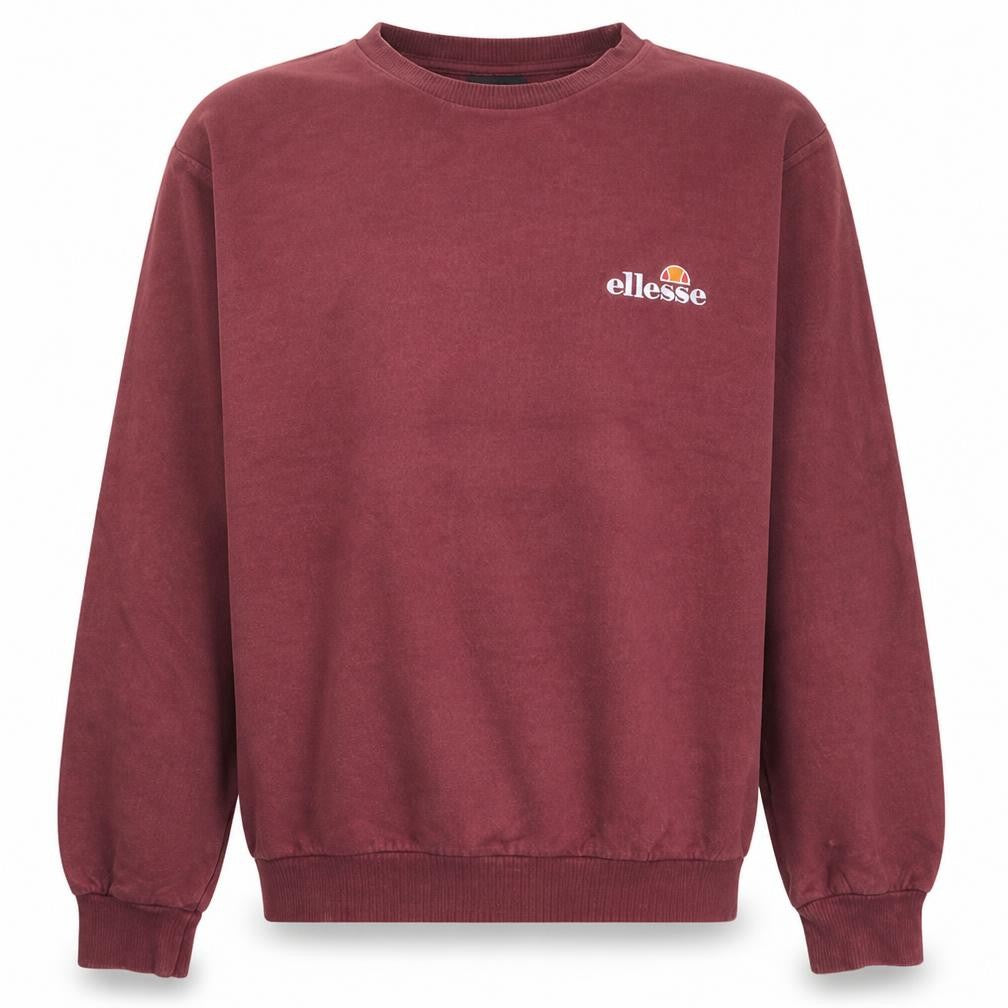 Front view of Ellesse men’s brown crew neck pullover sweatshirt m