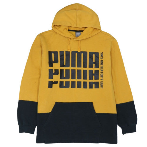 Puma Men's Yellow & Black XL Pullover Hoodie Graphic Fleece Sweatshirt