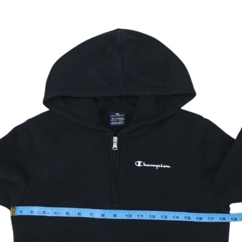 Champion Boys Black 2XL 1/2 Zip Hoodie with Logo Detail