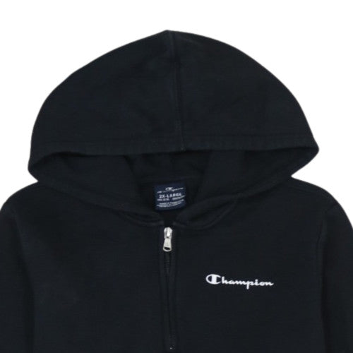 Champion Boys Black 2XL 1/2 Zip Hoodie with Logo Detail