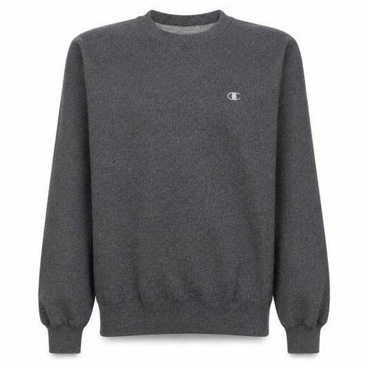 Front view of Champion Men's Grey Pullover Sweatshirt M Heavyweight Fleece Crew Neck