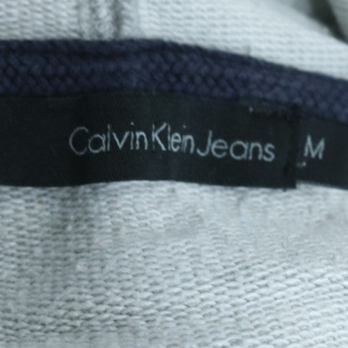 Calvin Klein Jeans Men's Grey Full Zip Hoodie Size M Logo Jersey