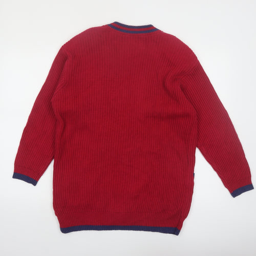 Chaus Sport Women's Red Cable-Knit Cardigan M V-Neck Button Front