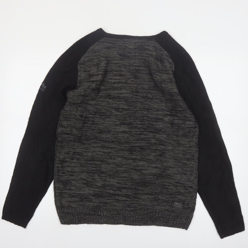 RMS Twenty Six Men's Black Grey V-Neck Pullover Jumper Size L